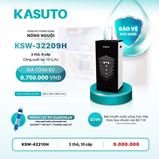 Máy lọc nước nóng nguội Kasuto KSW-32209H