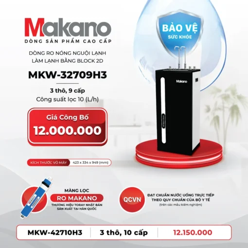 Máy lọc nước nóng nguội lạnh Makano MKW-32709H3